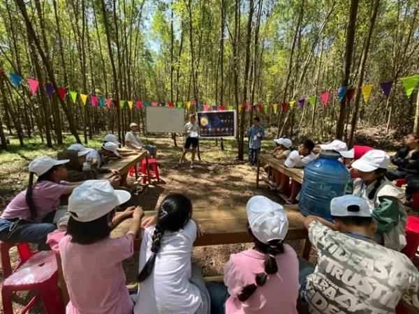 At The Hygge Farm, lessons are held outdoors rather than in traditional classrooms.   (Viet Nam News)
