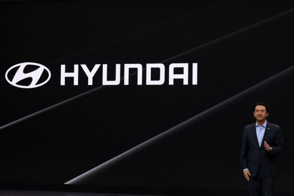 In this file photo, Hyundai Motor Company CEO Jose Munoz speaks during the New York International Auto Show Press Preview in New York City, on April 16, 2025. (Reuters-Yonhap)